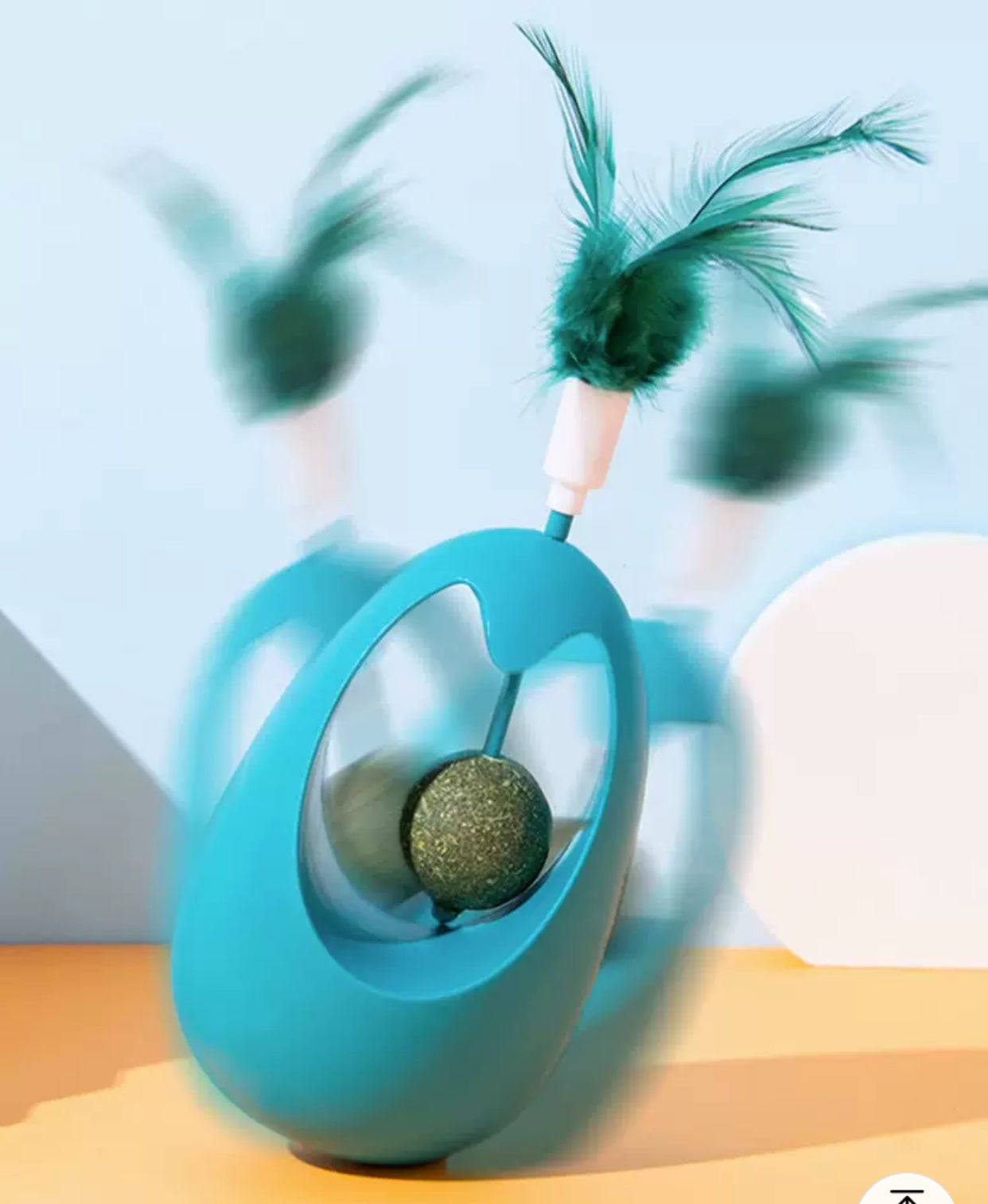 Interactive Cat Tumbler Toy with Catnip Ball and Leather