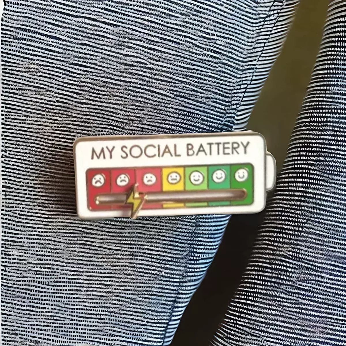 Social Battery Brooch