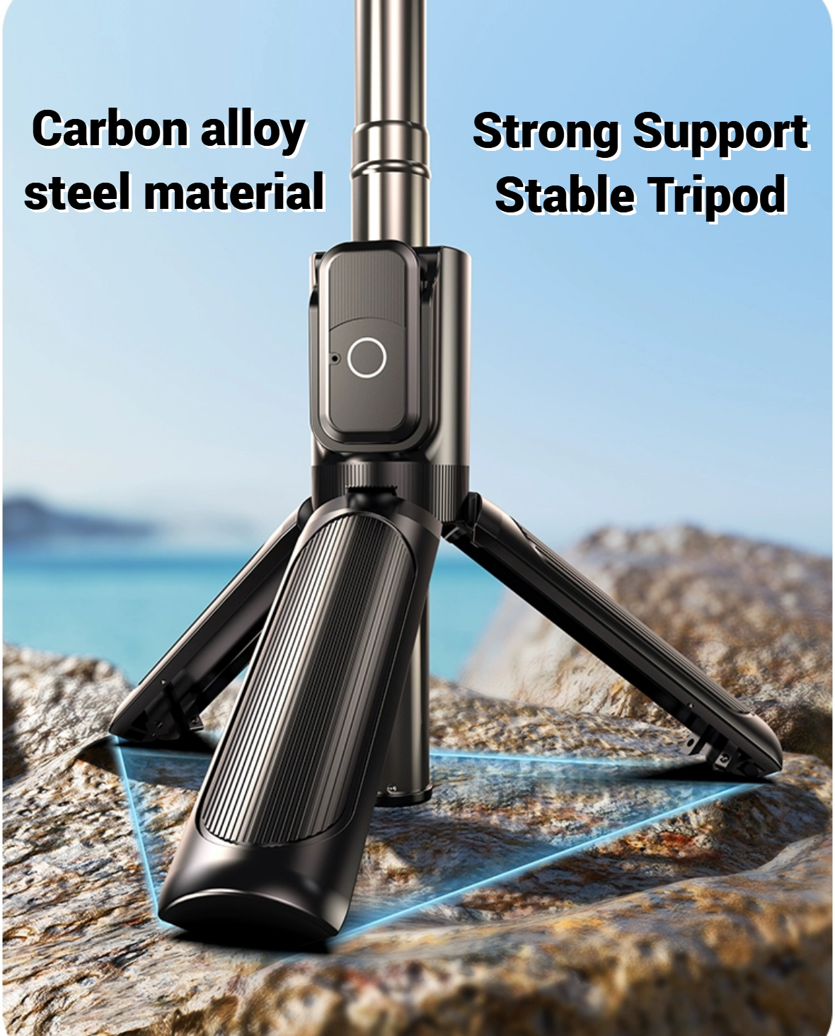 Selfie Stick Tripod With Wireless Remote And Light