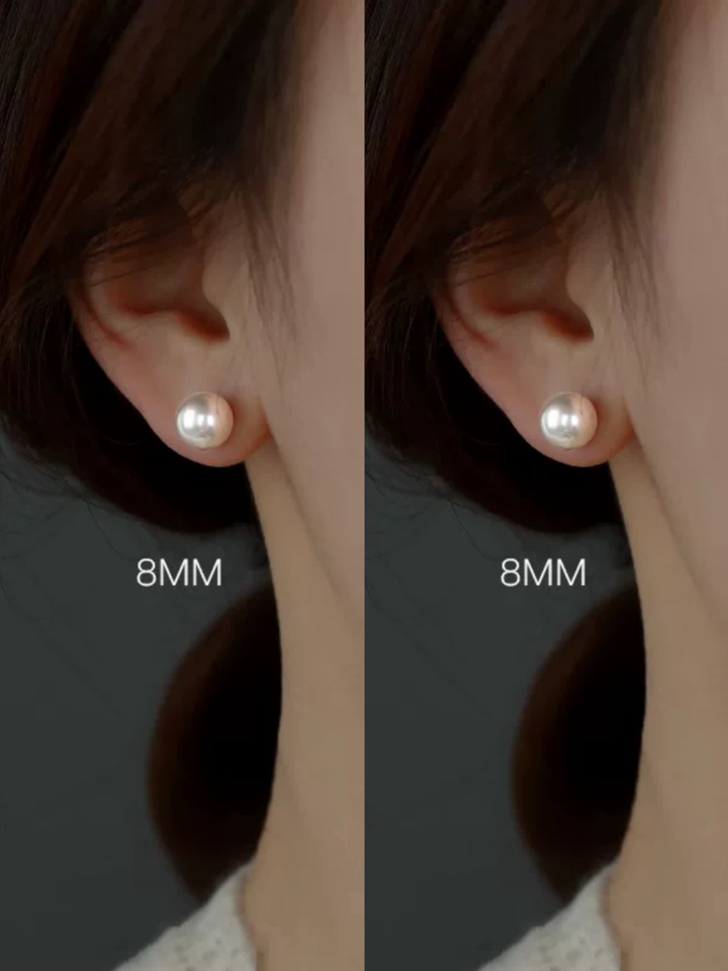 Pearl Earrings 8mm (Silver Needle)