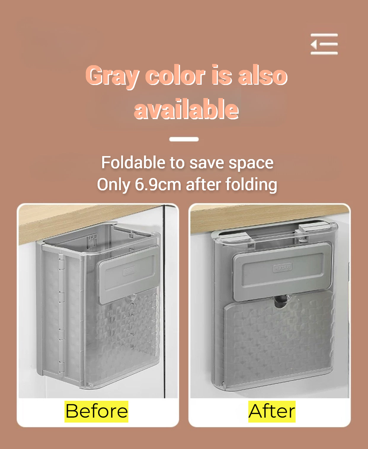 Foldable Trash Can for Kitchen