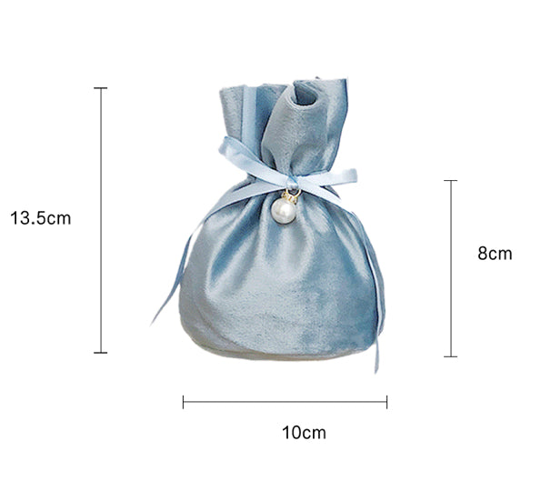 Velvet Drawstring Gift Bags with Pearl Charm – Perfect for Weddings & Special Keepsakes!