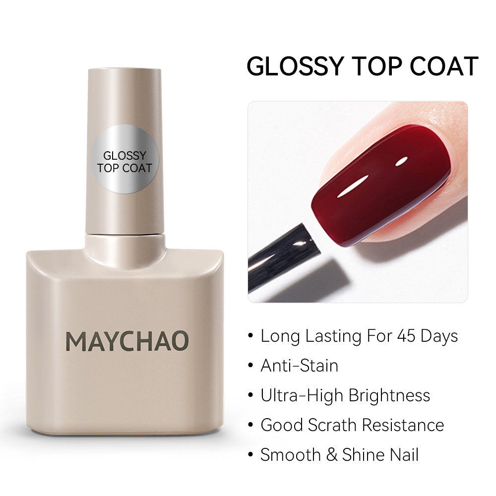 【pre-order】MAYCHAO 12ML Gel Nail Polish Long Lasting Top Coat Soak Off LED UV Gel Polish Nail Art Manicure Salon At Home