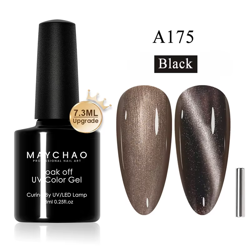 【pre-order】MAYCHAO 12ML Cat Eye Gel Nail Polish With Magnet Soak off UV Holographic Magnetic Rainbow Gel Polish for Nail Art DIY Manicure