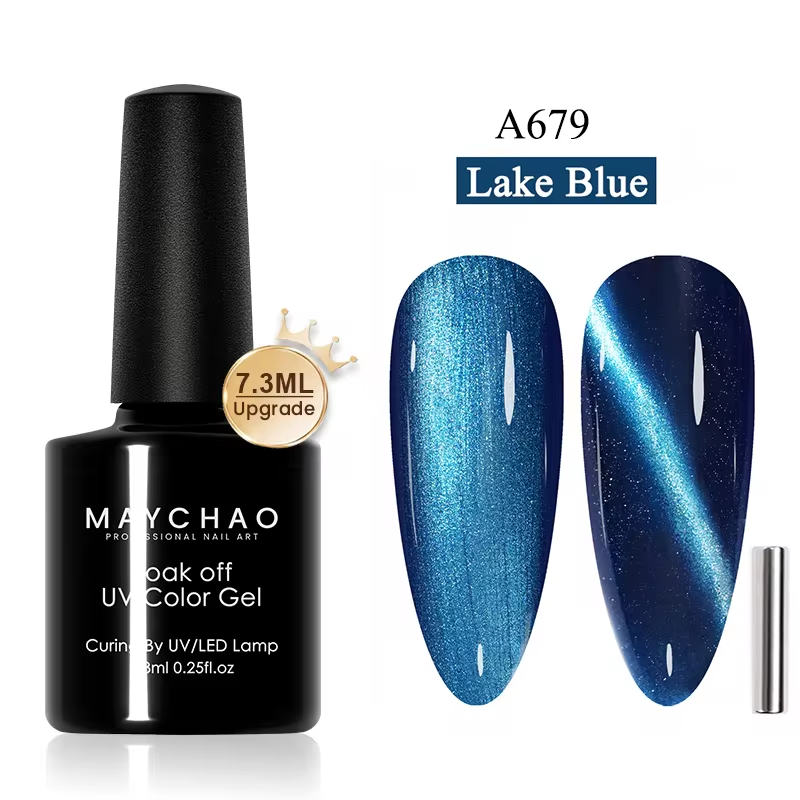 【pre-order】MAYCHAO 12ML Cat Eye Gel Nail Polish With Magnet Soak off UV Holographic Magnetic Rainbow Gel Polish for Nail Art DIY Manicure