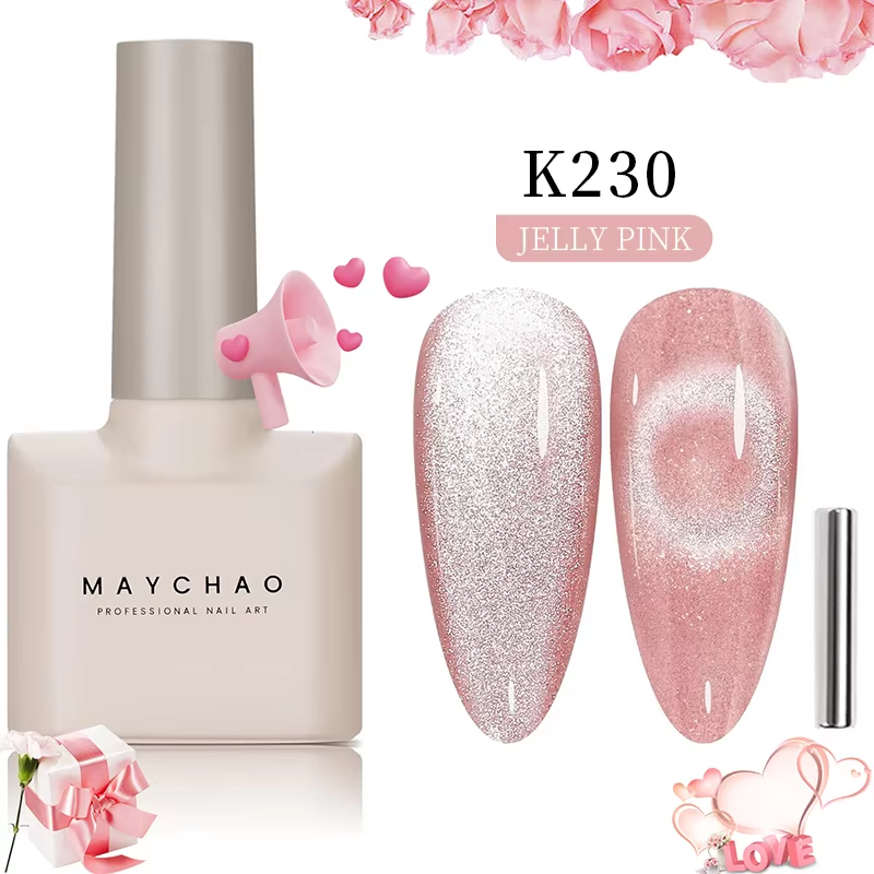 【pre-order】MAYCHAO 12ML Cat Eye Gel Nail Polish With Magnet Soak off UV Holographic Magnetic Rainbow Gel Polish for Nail Art DIY Manicure