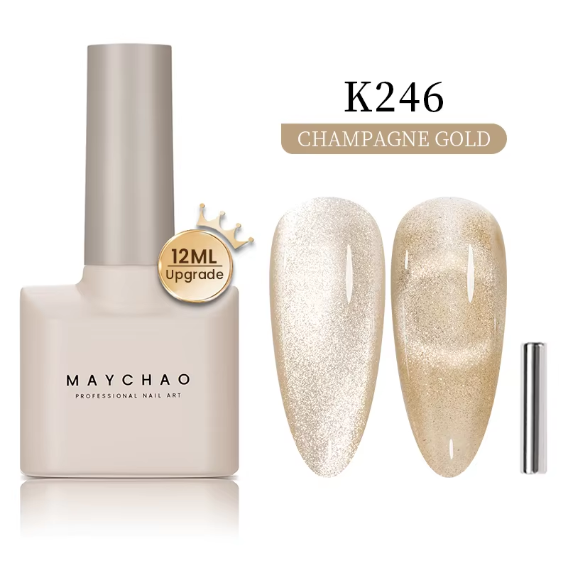 【pre-order】MAYCHAO 12ML Cat Eye Gel Nail Polish With Magnet Soak off UV Holographic Magnetic Rainbow Gel Polish for Nail Art DIY Manicure