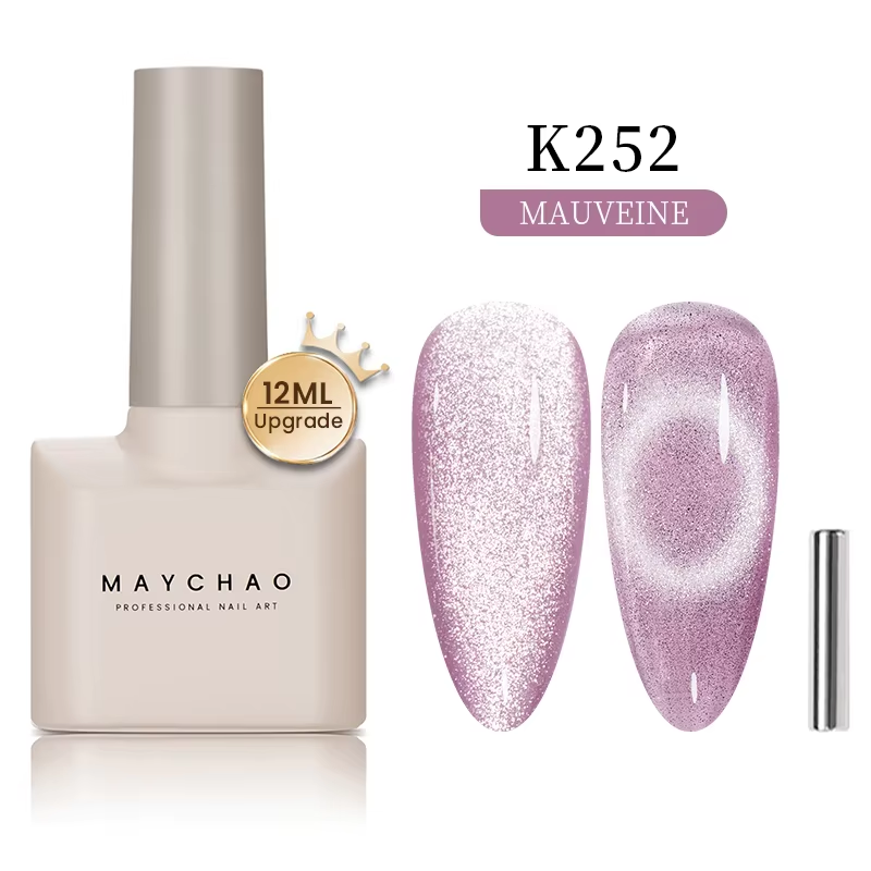 【pre-order】MAYCHAO 12ML Cat Eye Gel Nail Polish With Magnet Soak off UV Holographic Magnetic Rainbow Gel Polish for Nail Art DIY Manicure