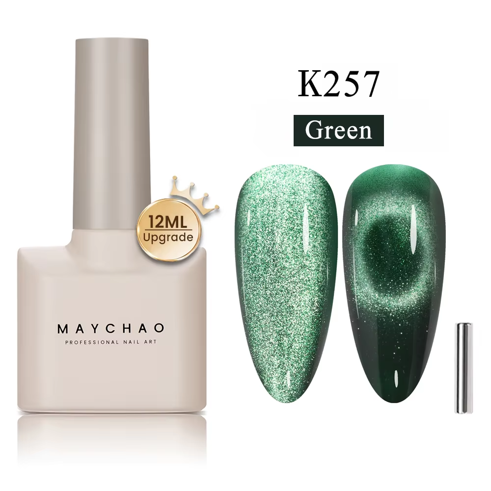 【pre-order】MAYCHAO 12ML Cat Eye Gel Nail Polish With Magnet Soak off UV Holographic Magnetic Rainbow Gel Polish for Nail Art DIY Manicure