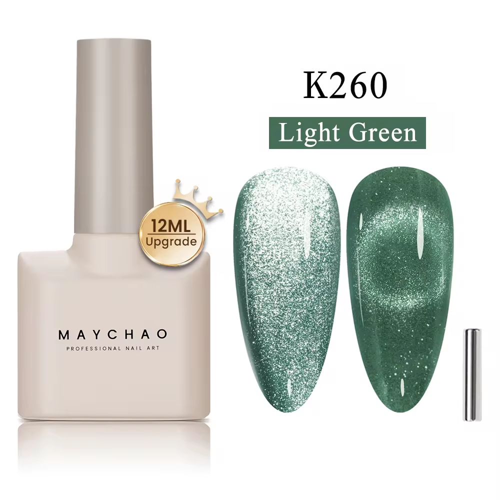 【pre-order】MAYCHAO 12ML Cat Eye Gel Nail Polish With Magnet Soak off UV Holographic Magnetic Rainbow Gel Polish for Nail Art DIY Manicure