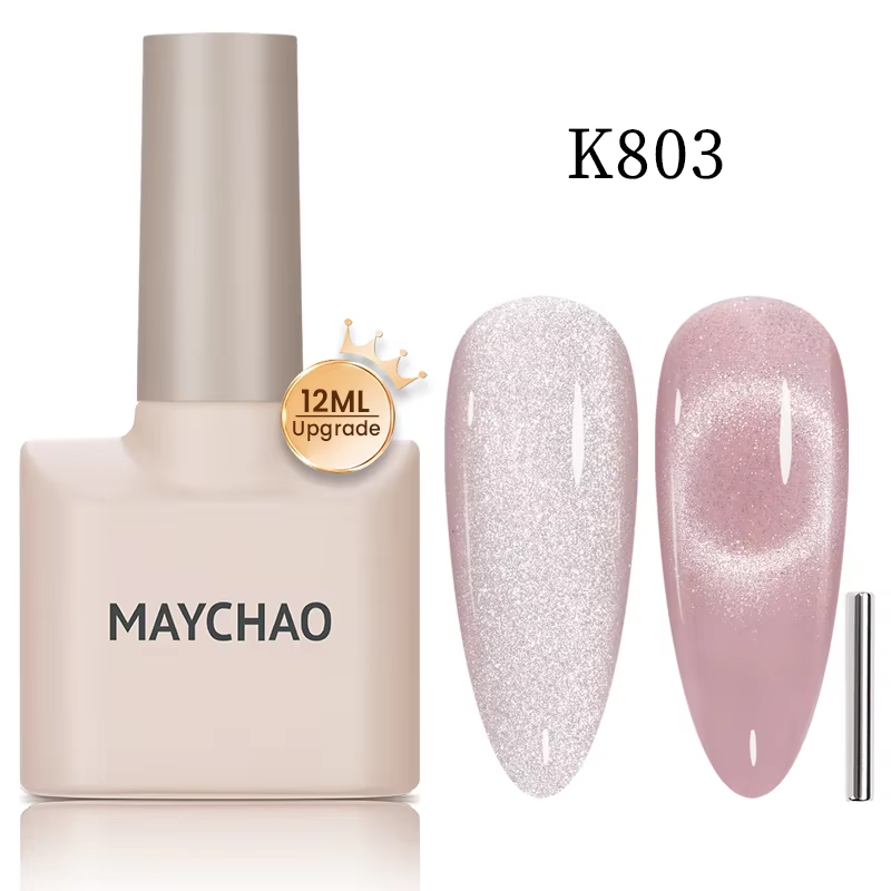 【pre-order】MAYCHAO 12ML Cat Eye Gel Nail Polish With Magnet Soak off UV Holographic Magnetic Rainbow Gel Polish for Nail Art DIY Manicure