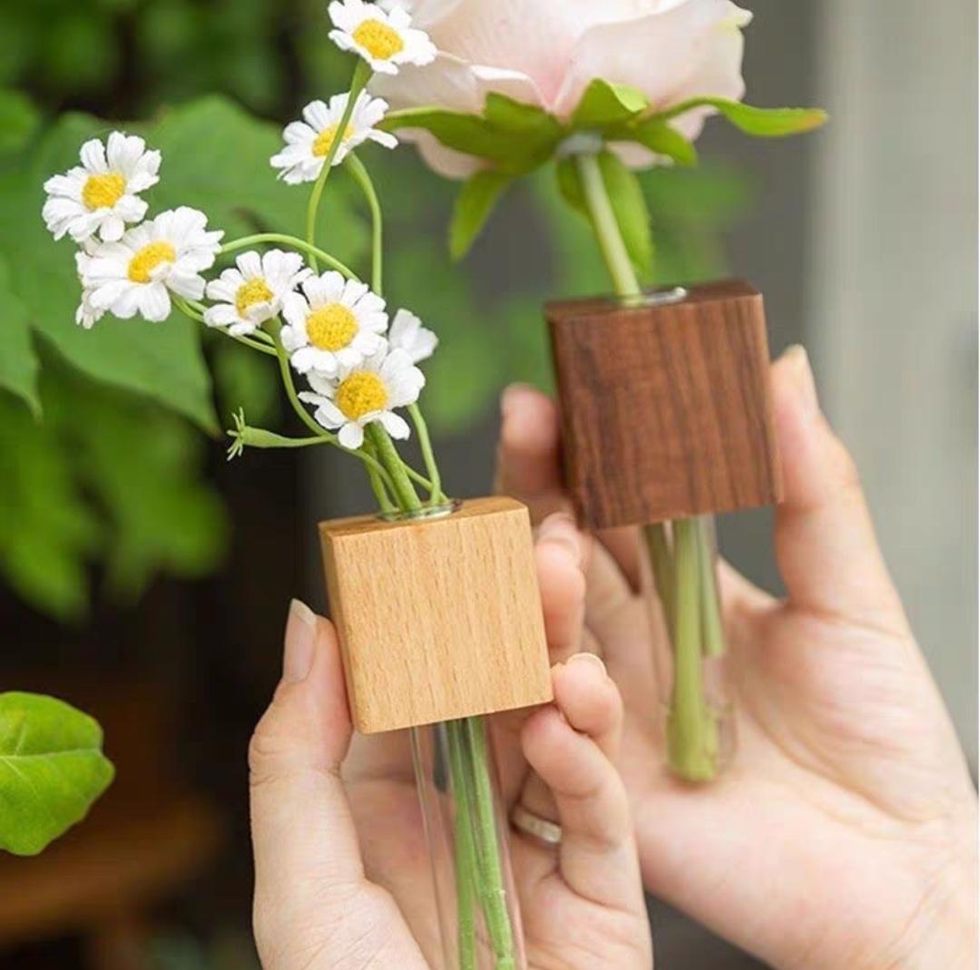 Minimalist Test Tube Vase | Modern Glass Flower Holder | Home & Office Decor