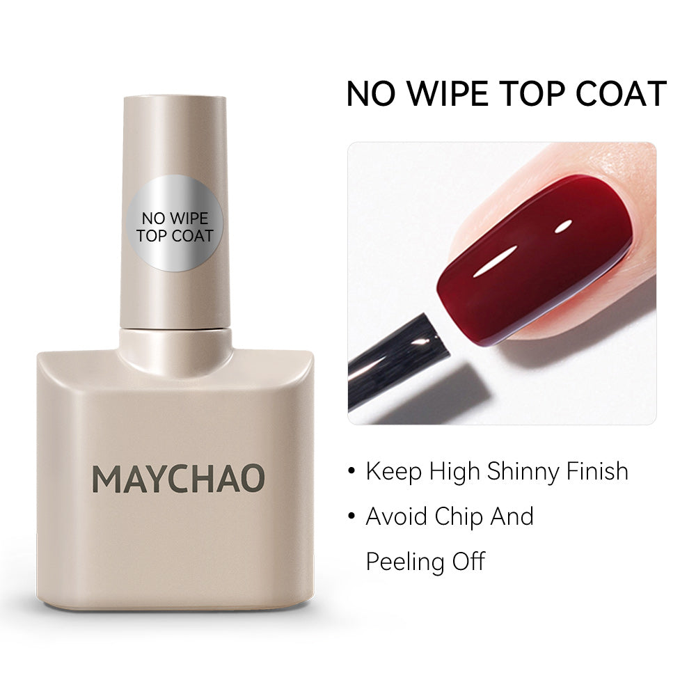 【pre-order】MAYCHAO 12ML Gel Nail Polish Long Lasting Top Coat Soak Off LED UV Gel Polish Nail Art Manicure Salon At Home