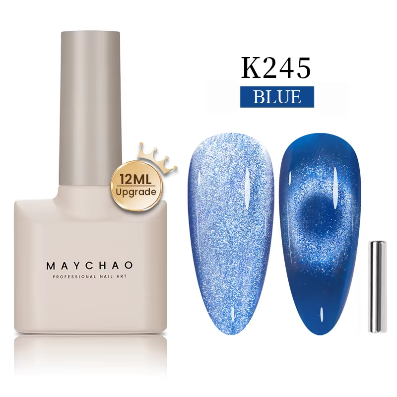 【pre-order】MAYCHAO 12ML Cat Eye Gel Nail Polish With Magnet Soak off UV Holographic Magnetic Rainbow Gel Polish for Nail Art DIY Manicure