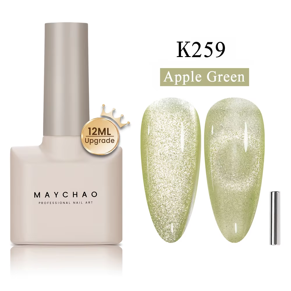 【pre-order】MAYCHAO 12ML Cat Eye Gel Nail Polish With Magnet Soak off UV Holographic Magnetic Rainbow Gel Polish for Nail Art DIY Manicure