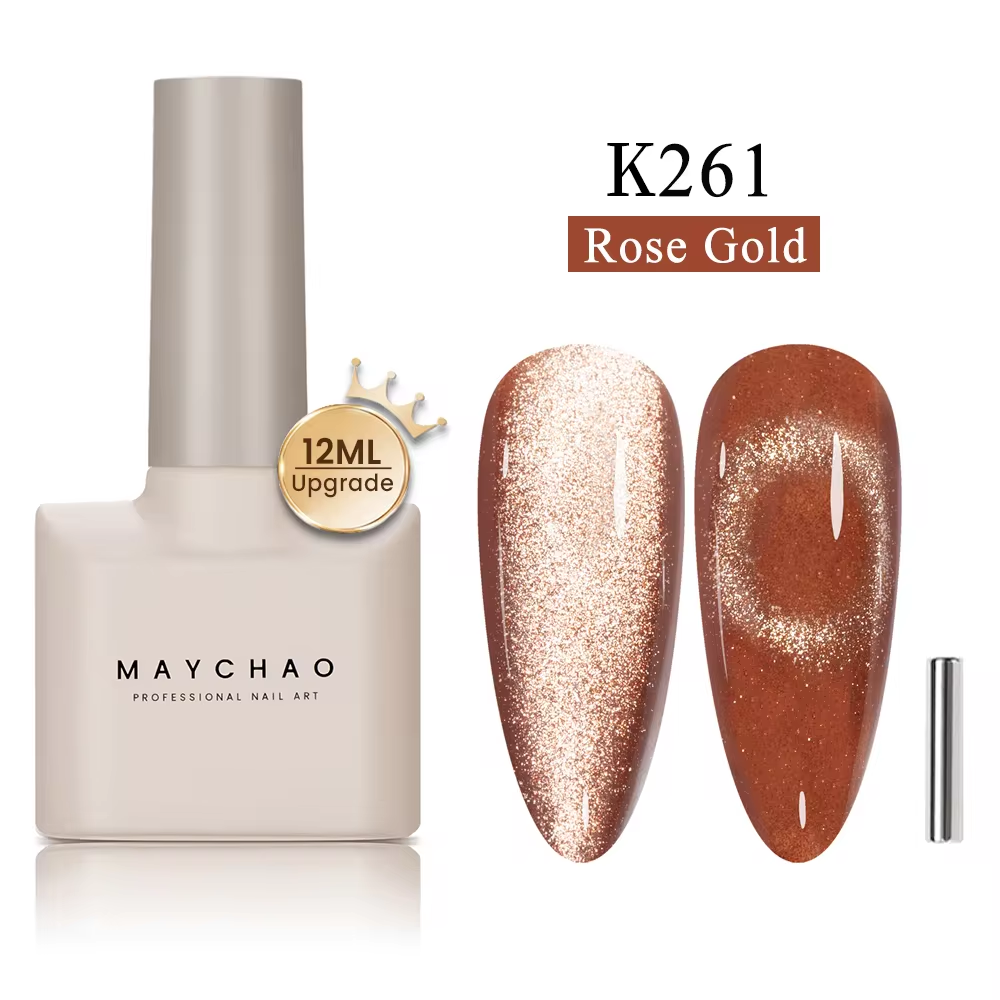 【pre-order】MAYCHAO 12ML Cat Eye Gel Nail Polish With Magnet Soak off UV Holographic Magnetic Rainbow Gel Polish for Nail Art DIY Manicure
