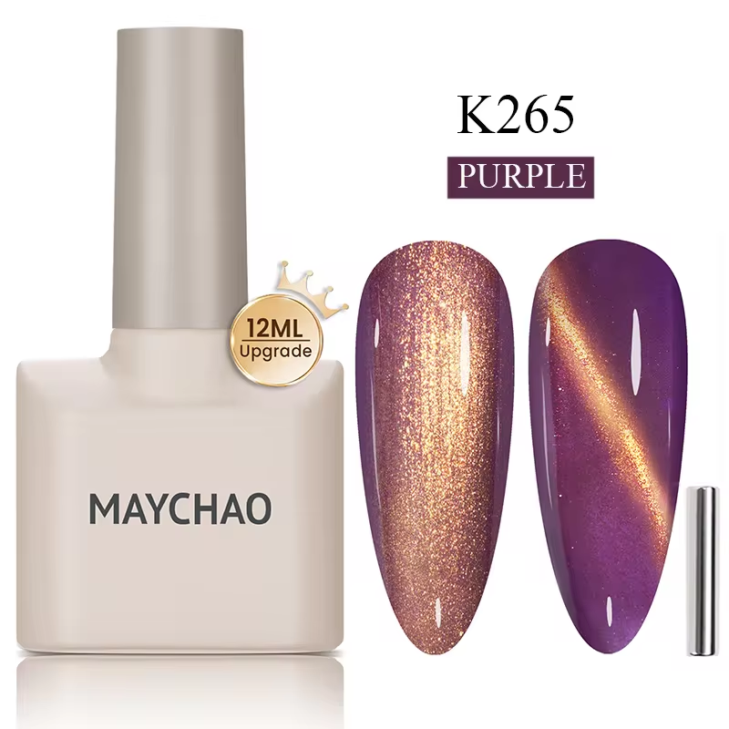 【pre-order】MAYCHAO 12ML Cat Eye Gel Nail Polish With Magnet Soak off UV Holographic Magnetic Rainbow Gel Polish for Nail Art DIY Manicure