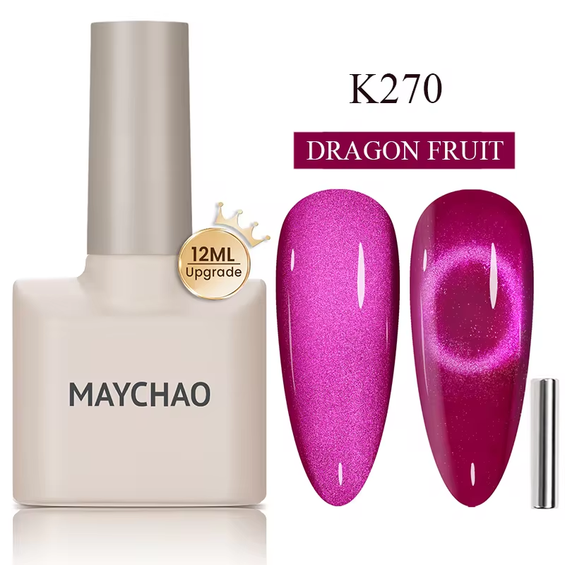 【pre-order】MAYCHAO 12ML Cat Eye Gel Nail Polish With Magnet Soak off UV Holographic Magnetic Rainbow Gel Polish for Nail Art DIY Manicure