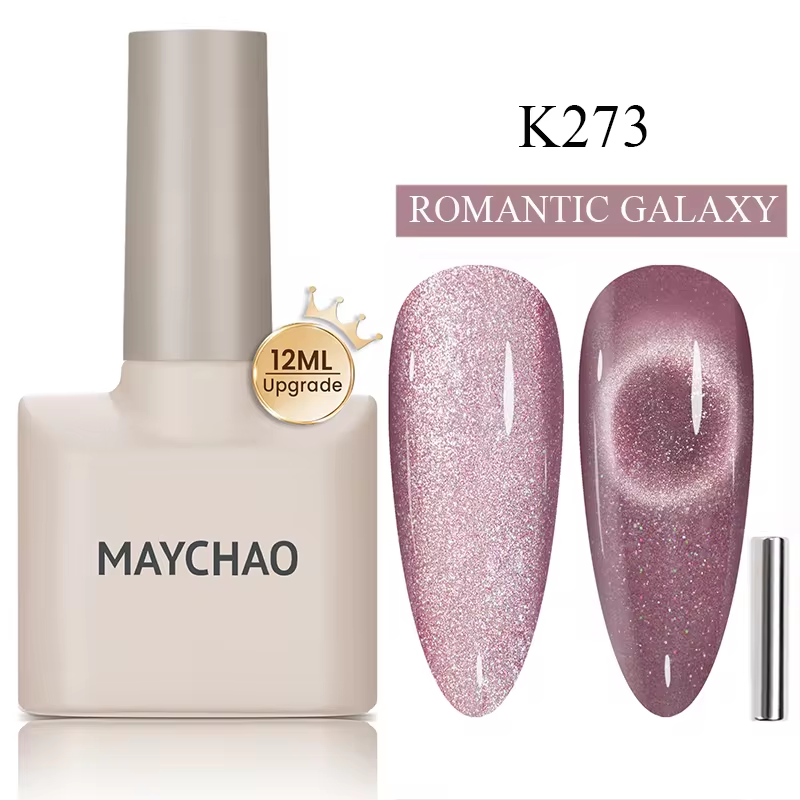 【pre-order】MAYCHAO 12ML Cat Eye Gel Nail Polish With Magnet Soak off UV Holographic Magnetic Rainbow Gel Polish for Nail Art DIY Manicure