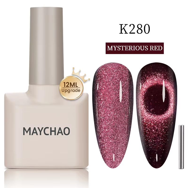 【pre-order】MAYCHAO 12ML Cat Eye Gel Nail Polish With Magnet Soak off UV Holographic Magnetic Rainbow Gel Polish for Nail Art DIY Manicure