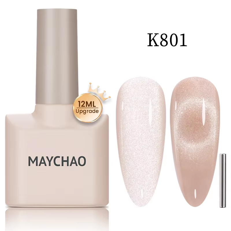 【pre-order】MAYCHAO 12ML Cat Eye Gel Nail Polish With Magnet Soak off UV Holographic Magnetic Rainbow Gel Polish for Nail Art DIY Manicure
