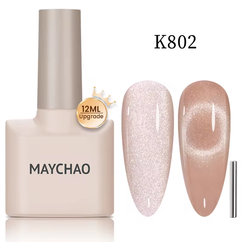 【pre-order】MAYCHAO 12ML Cat Eye Gel Nail Polish With Magnet Soak off UV Holographic Magnetic Rainbow Gel Polish for Nail Art DIY Manicure