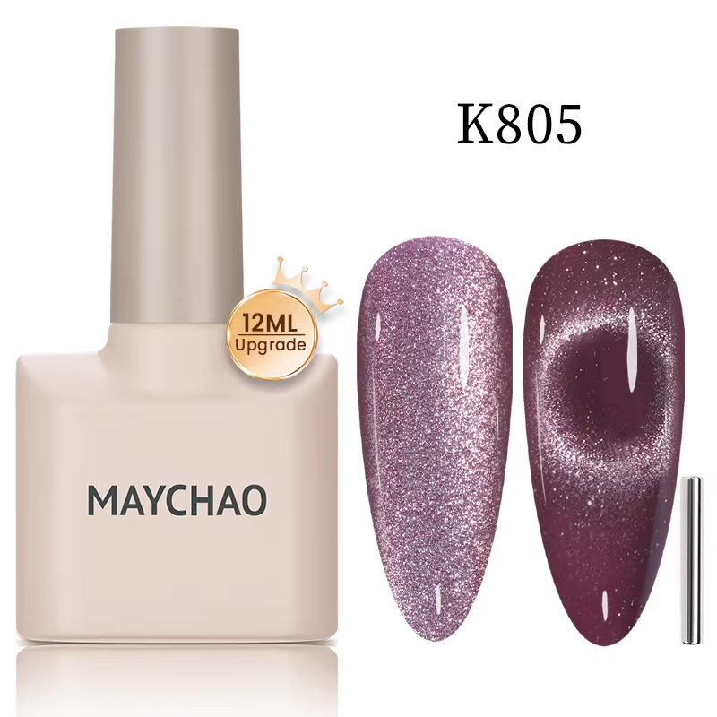 【pre-order】MAYCHAO 12ML Cat Eye Gel Nail Polish With Magnet Soak off UV Holographic Magnetic Rainbow Gel Polish for Nail Art DIY Manicure