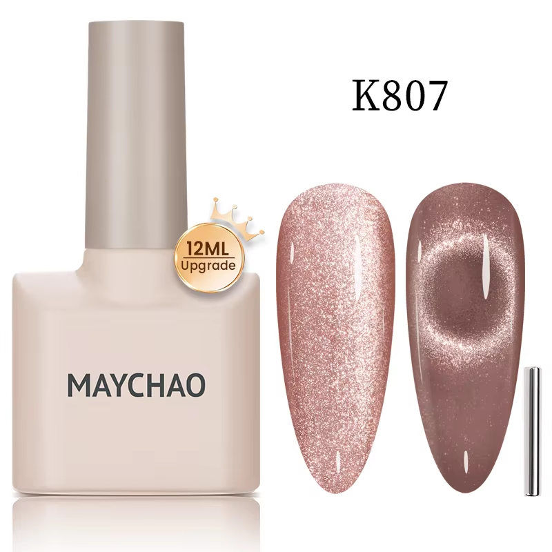 【pre-order】MAYCHAO 12ML Cat Eye Gel Nail Polish With Magnet Soak off UV Holographic Magnetic Rainbow Gel Polish for Nail Art DIY Manicure