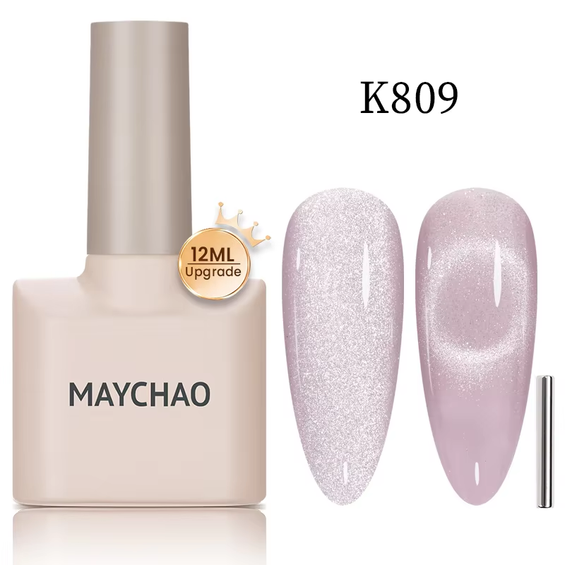 【pre-order】MAYCHAO 12ML Cat Eye Gel Nail Polish With Magnet Soak off UV Holographic Magnetic Rainbow Gel Polish for Nail Art DIY Manicure
