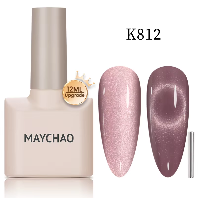 【pre-order】MAYCHAO 12ML Cat Eye Gel Nail Polish With Magnet Soak off UV Holographic Magnetic Rainbow Gel Polish for Nail Art DIY Manicure