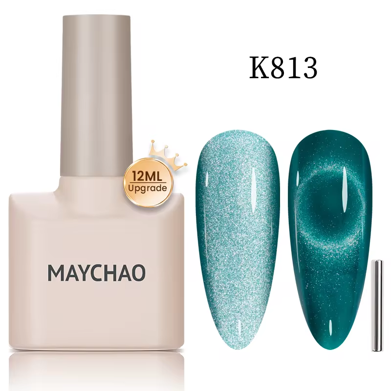 【pre-order】MAYCHAO 12ML Cat Eye Gel Nail Polish With Magnet Soak off UV Holographic Magnetic Rainbow Gel Polish for Nail Art DIY Manicure