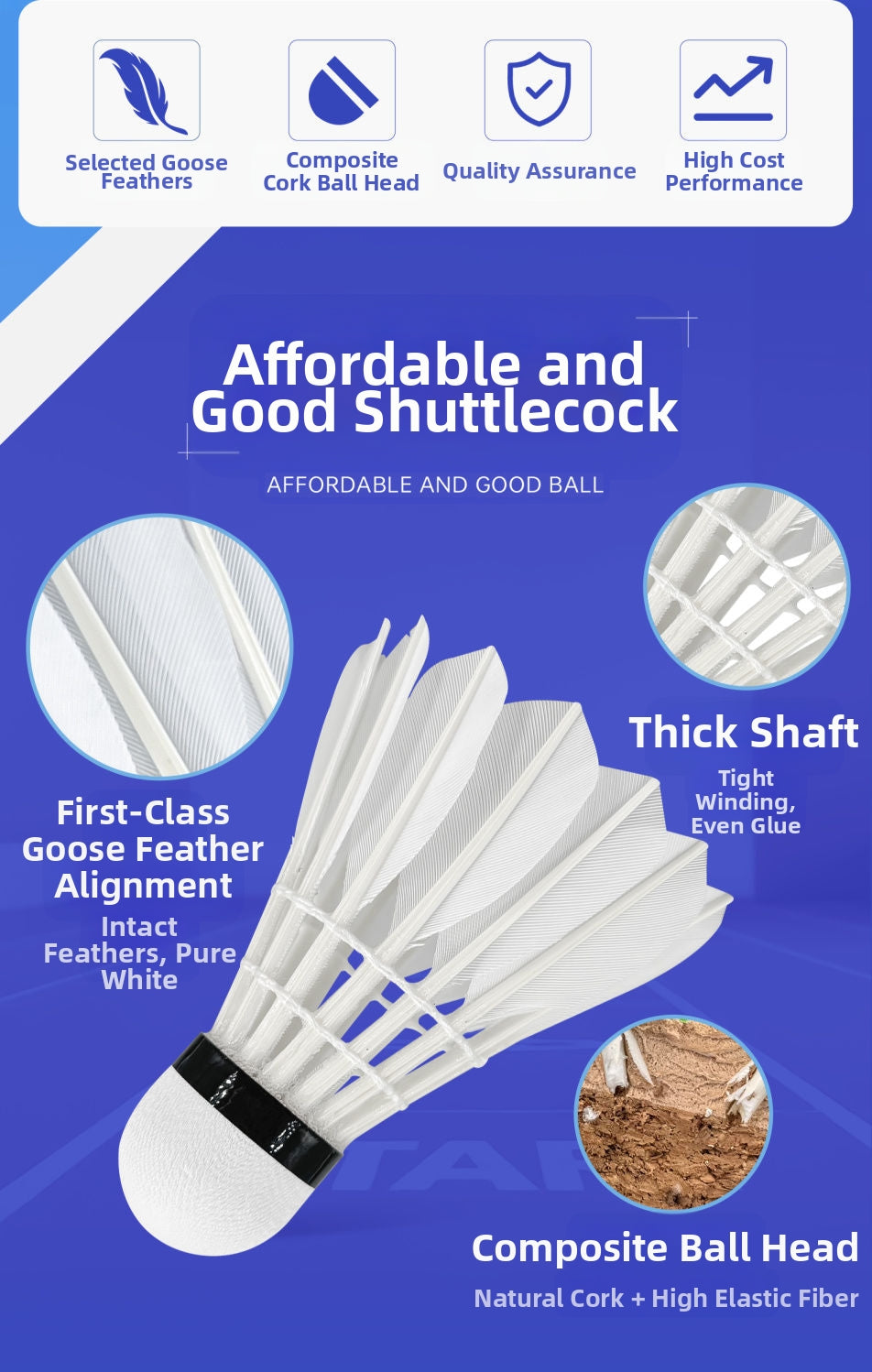 Nanjifeng S4000 Goose Feather Badminton Shuttlecock | Durable Training Birdies | Stable Flight & High Performance