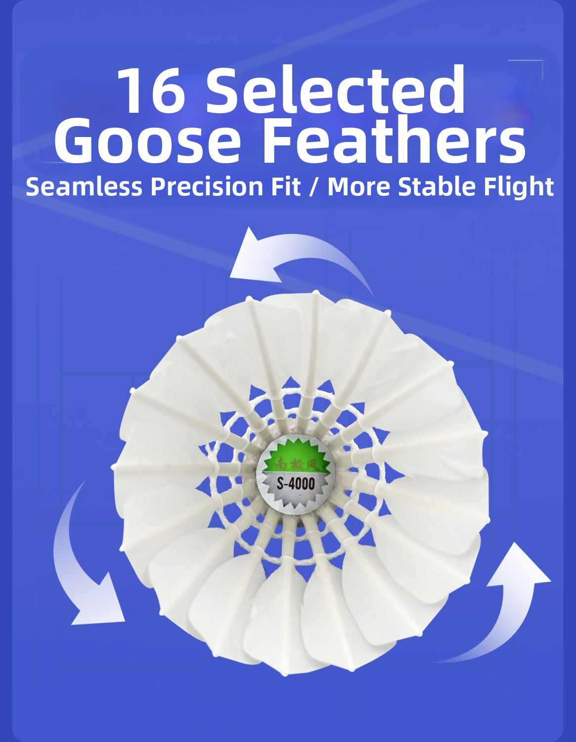 Nanjifeng S4000 Goose Feather Badminton Shuttlecock | Durable Training Birdies | Stable Flight & High Performance